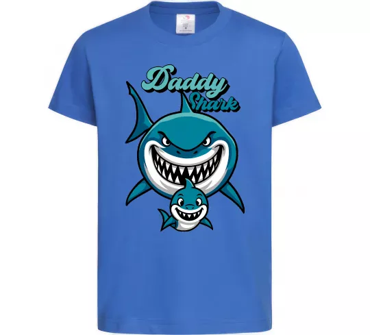 Детская футболка Daddy shark Ярко-синий фото
