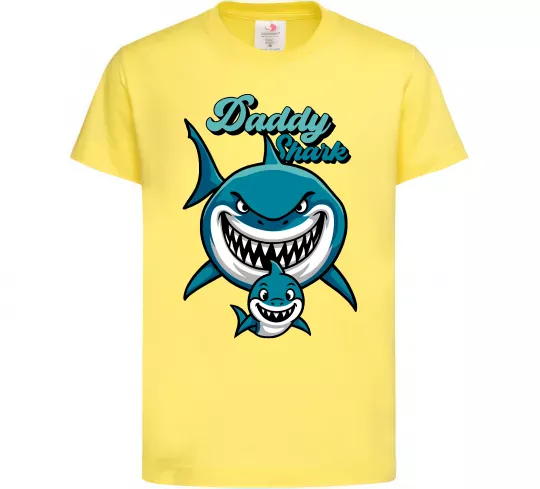Детская футболка Daddy shark Лимонный фото