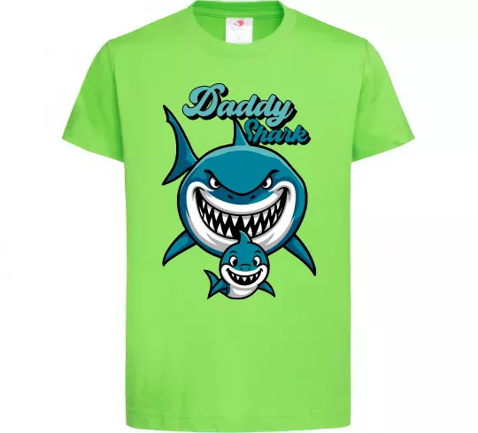 Детская футболка Daddy shark Лаймовый фото