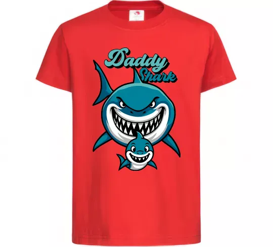 Детская футболка Daddy shark Красный фото