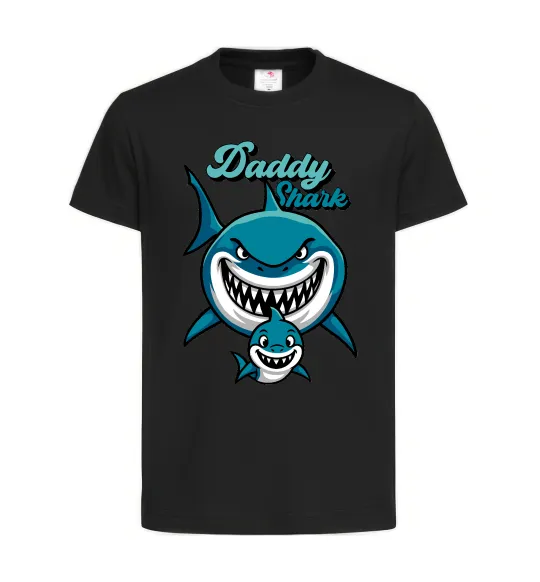 Детская футболка Daddy shark Черный фото