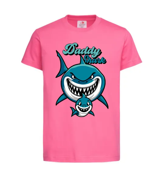 Детская футболка Daddy shark Ярко-розовый фото