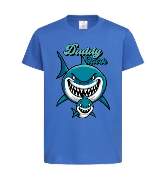 Детская футболка Daddy shark Ярко-синий фото