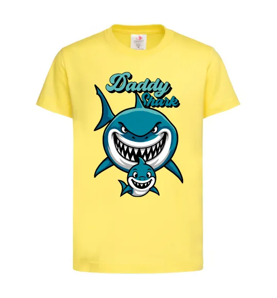 Детская футболка Daddy shark Лимонный фото