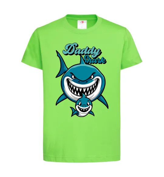 Детская футболка Daddy shark Лаймовый фото