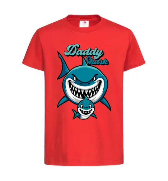 Детская футболка Daddy shark Красный фото