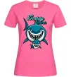 Женская футболка Daddy shark Ярко-розовый фото