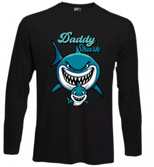 Лонгслів Daddy shark Чорний фото