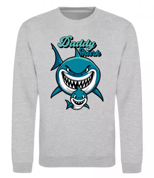 Свитшот Daddy shark Серый меланж фото
