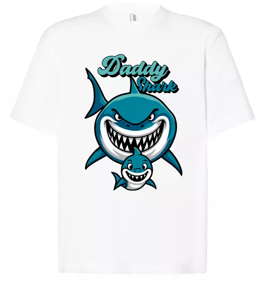 Футболка Оверсайз Daddy shark Білий фото