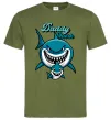 Мужская футболка Daddy shark Оливковый фото