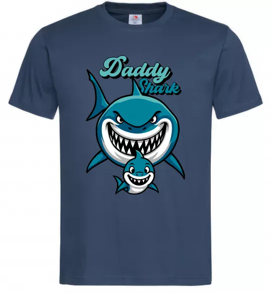Мужская футболка Daddy shark Темно-синий фото