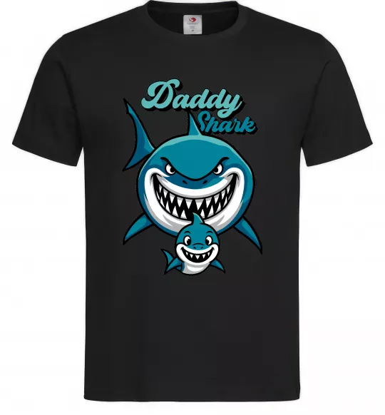 Мужская футболка Daddy shark Черный фото