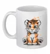 Чашка керамічна Тигреня Білий фото