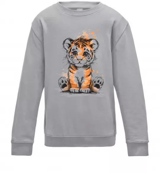 Дитячий світшот Тигреня Сірий меланж фото
