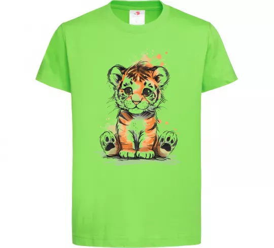 Дитяча футболка Тигреня Лаймовий фото