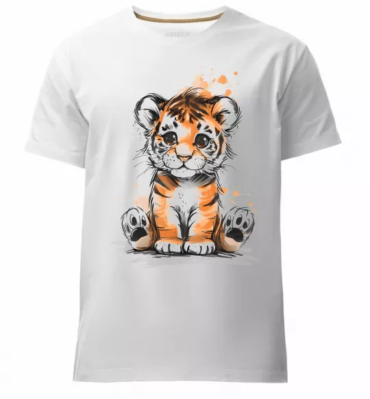 Чоловіча преміум футболка Тигреня Білий фото