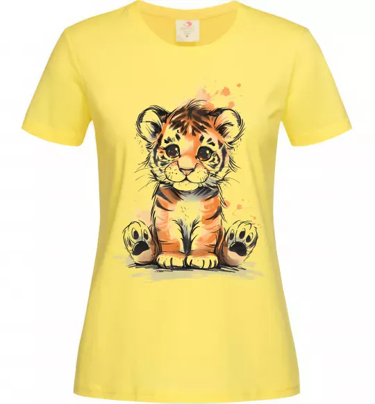 Женская футболка Тигреня Лимонный фото