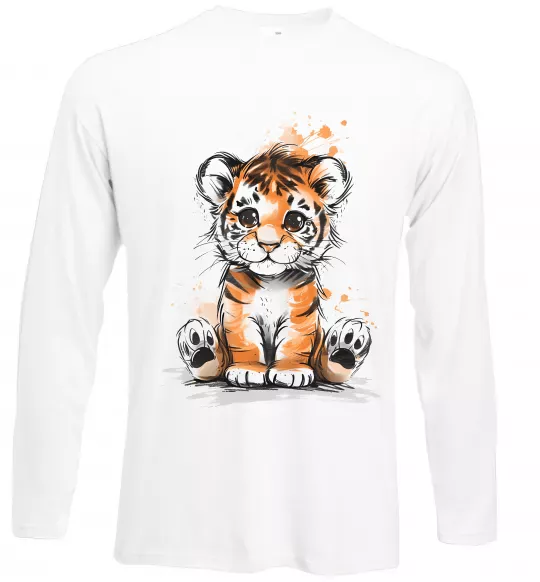 Лонгслив Тигреня Белый фото