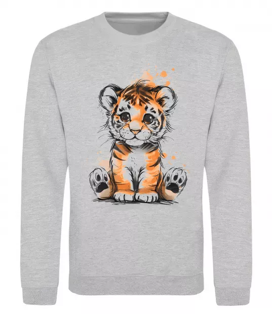 Свитшот Тигреня Серый меланж фото