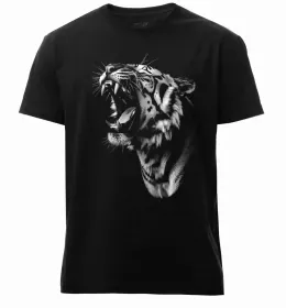 Мужская премиум футболка Тигр рамка Белый фото