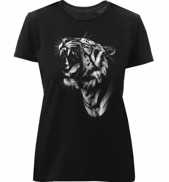 Женская премиум футболка Тиг-рик Черный фото