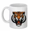 Чашка керамическая Тигр емблема Белый фото