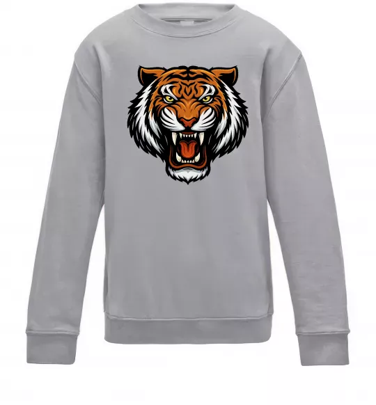 Дитячий світшот Тигр емблема Сірий меланж фото