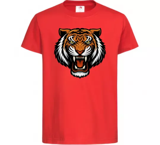 Детская футболка Тигр емблема Красный фото