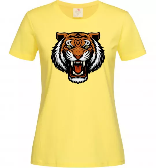 Женская футболка Тигр емблема Лимонный фото