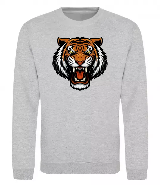 Світшот Тигр емблема Сірий меланж фото