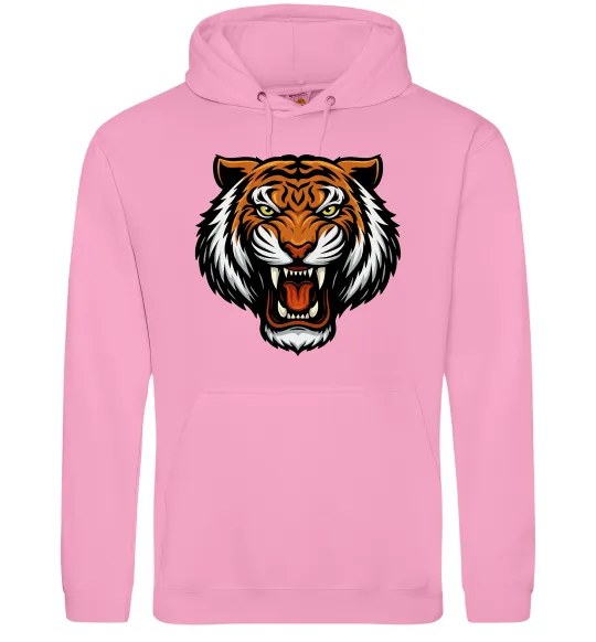 Мужская толстовка (худи) Тигр емблема Розовый фото