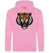 Мужская толстовка (худи) Тигр емблема Розовый фото