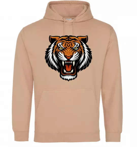 Чоловіча толстовка (худі) Тигр емблема Пісочний фото