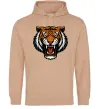 Женская толстовка (худи) Тигр емблема Песочный фото