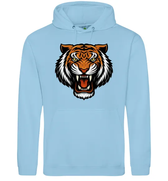 Женская толстовка (худи) Тигр емблема Голубой фото