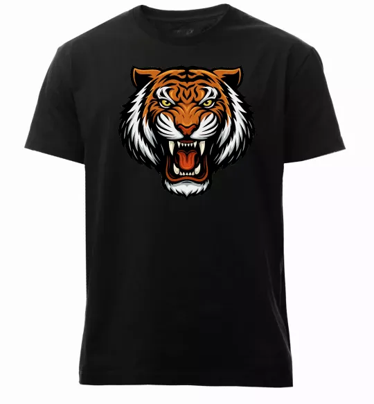 Мужская премиум футболка Тигр емблема Черный фото