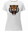 Женская премиум футболка Тигр емблема Белый фото
