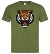Чоловіча футболка Тигр емблема Оливковий фото