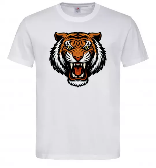 Чоловіча футболка Тигр емблема Білий фото
