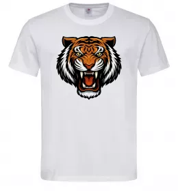 Мужская футболка Тигр емблема Белый фото