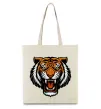 Эко-сумка Тигр емблема Бежевый фото