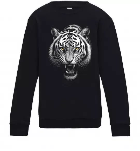 Детский Свитшот Тигр морда Черный фото