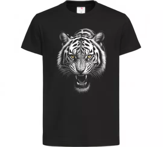 Детская футболка Тигр морда Черный фото