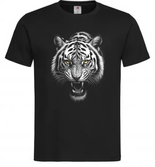 Мужская футболка Тигр морда Черный фото