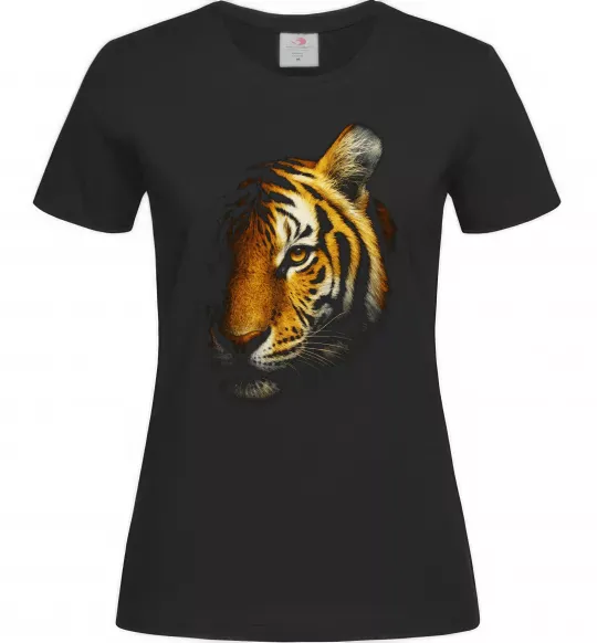 Жіноча футболка Тигр в тіні Чорний фото