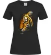Жіноча футболка Тигр в тіні Чорний фото