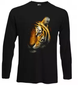 Лонгслів Тигр в тіні Чорний фото