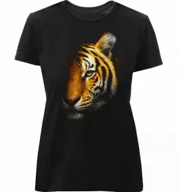 Женская премиум футболка Тигр рамка Белый фото