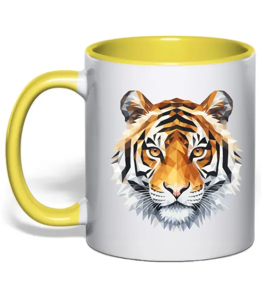 Чашка з кольоровою ручкою Tiger art Лимонний фото